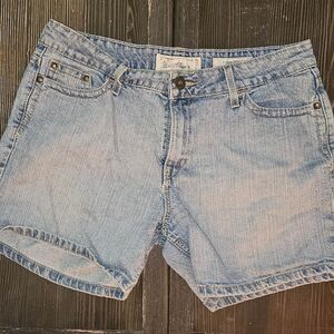 Y2K Vintage Low Rise Levi Strauss Signature Misses Blue Denim Shorts Sz 14